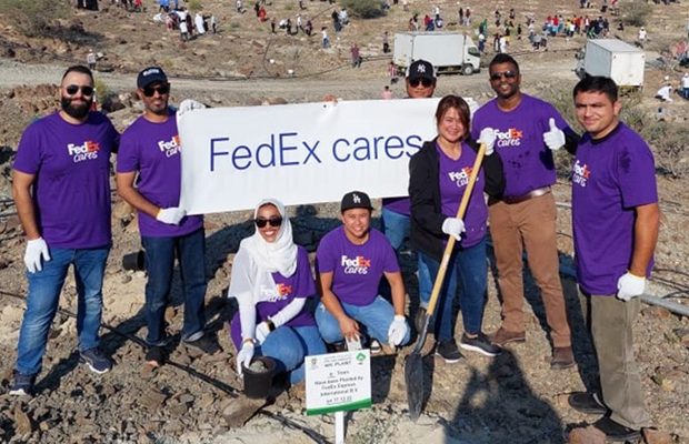 FedEx team members participate in tree planting to make the UAE a greener place