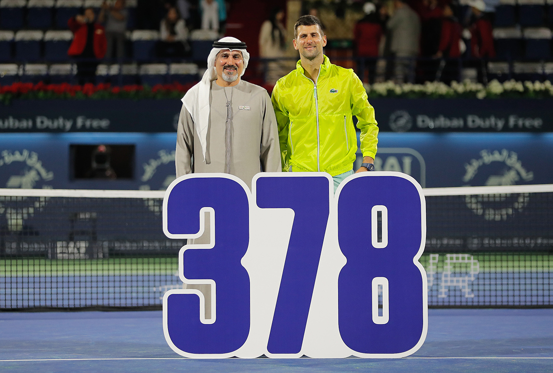 DUBAI DUTY FREE TENNIS CHAMPIONSHIPS CELEBRATES NOVAK DJOKOVIC’S HISTORIC FEAT