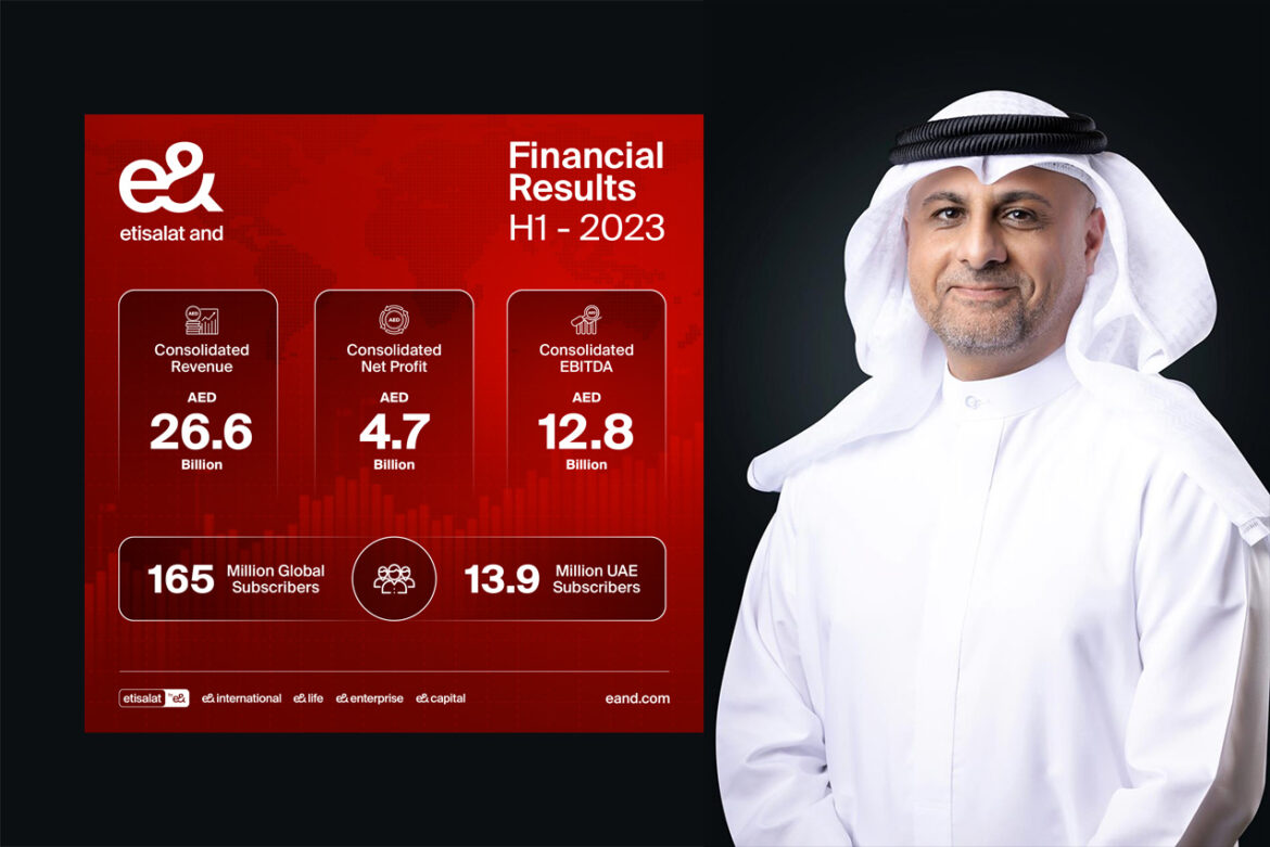 e& reports consolidated revenues of AED 26.6 billion for H1 2023, up 1.1 per cent