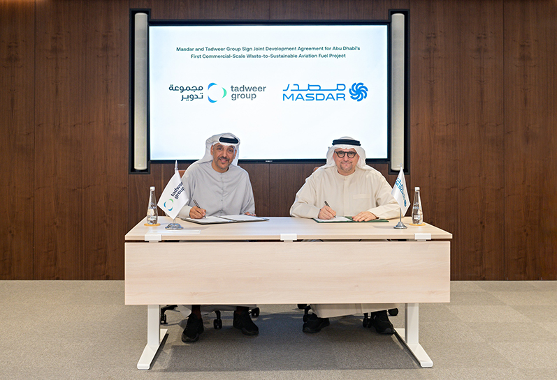 Masdar and Tadweer Group to Develop Abu Dhabi’s First Commercial-Scale Waste-to-Sustainable Aviation Fuel Project