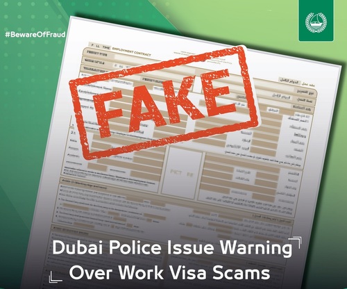 Dubai Police Issue Warning Over Work Visa Scams
